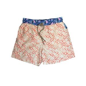 Maaji Mens Swim Trunks Size L Geometric‎ Print Lined Board Shorts Slash Pockets
